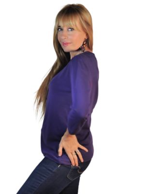 Image showing  Women's Three Quarter Sleeve Basic Scoop Neck Tee