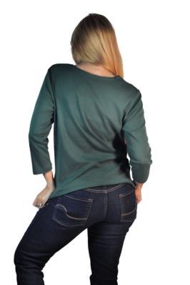 Image showing  Women's Three Quarter Sleeve Basic Scoop Neck Tee