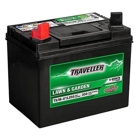 Traveller Powered by Interstate 12V 350 CCA Rider Mower Battery, U1L350