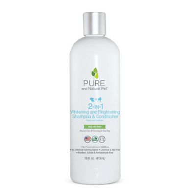 Pure and Natural Pet 2-in-1 Whitening and Brightening Dog Shampoo, 16 oz.