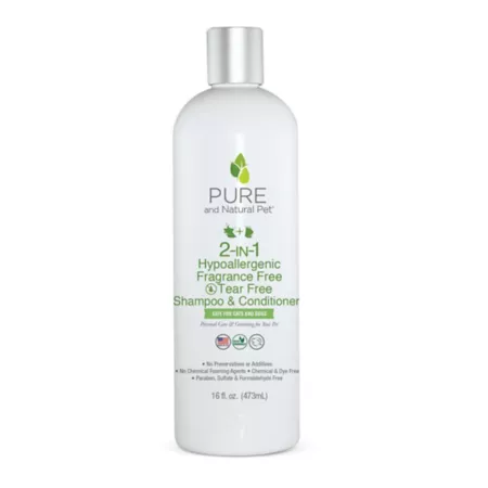 Pure and Natural Hypoallergenic Tear-Free Pet Shampoo Unscented Dog Shampoos & Conditioners