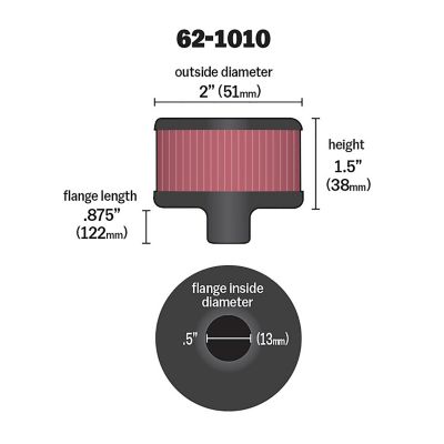 Image showing  1.5 in. Breather Vent Air Filter, 0.5 in. x 0.875 in. FLG