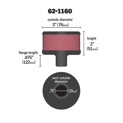 Image showing  2 in. Breather Vent Air Filter, 0.75 in. x 0.875 in. FLG