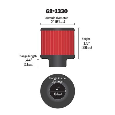 Image showing  1.5 in. Breather Vent Air Filter, 0.5 in. x 0.4375 in. FLG