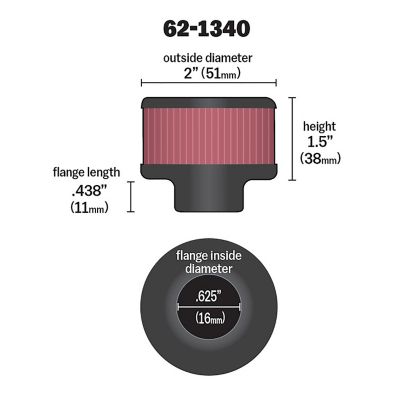 Image showing  1.5 in. Breather Vent Air Filter, 0.625 in. x 0.4375 in. FLG