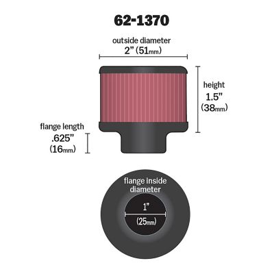 Image showing  1.5 in. Breather Vent Air Filter, 1 in. x 0.625 in. FLG