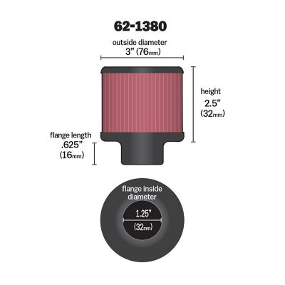 Image showing  2.5 in. Breather Vent Air Filter, 1.25 in. x 0.625 in. FLG