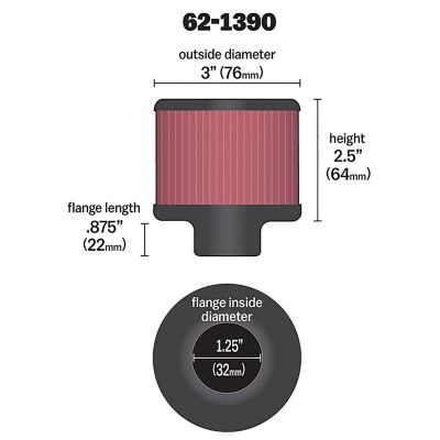 Image showing  2.5 in. Breather Vent Air Filter, 1.25 in. x 0.875 in. FLG