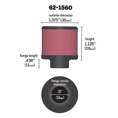 Image showing  1.125 in. Breather Vent Air Filter, 0.75 in. x 0.4375 in. FLG