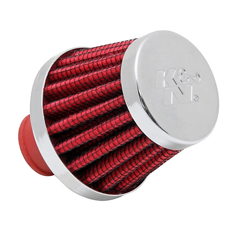 K&N Vent Air Filter: Flange Diameter: 0.375 in., Filter Height: 1.75 in., Flange Length: 0.5 in., Shape: Breather, 62-1600RD