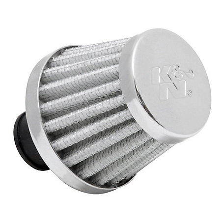 K&N Vent Air Filter: Flange Diameter: 0.375 in., Filter Height: 1.75 in., Flange Length: 0.5 in., Shape: Breather, 62-1600WT