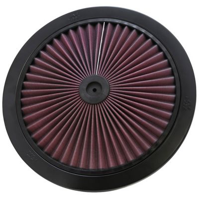 K&N X-Stream Top Filter: Washable, Replacement Engine Filter: Filter Height: 1 In, Shape: Round Lid, 66-1401