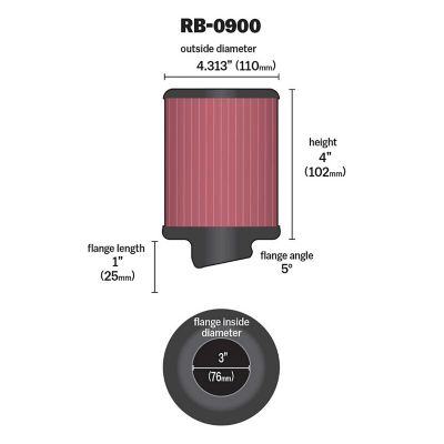 Image showing  4 in. Universal Round Air Filter, 3 in. x 1 in. FLG