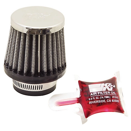 K&N Universal Air Filter: Flange Diameter: 1.375 In, Filter Height: 2.25 In, Flange Length: 0.625 In, Shape: Round, RC-0790