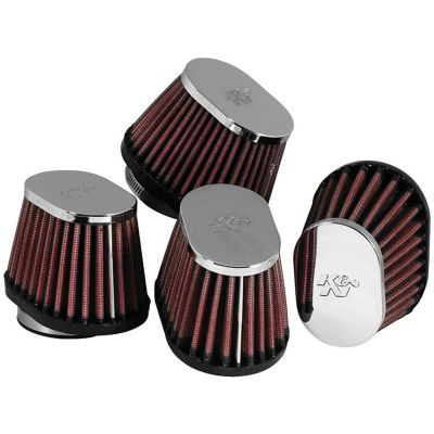 K&N RC-1824 Motorcycle Universal Chrome Air Filter, Black