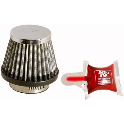K&N Universal Air Filter: Flange Diameter: 1.68 In, Filter Height: 2.37 In, Flange Length: 0.62 In, Shape: Round, RC-2490