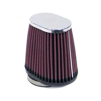 K&N Universal Air Filter: Flange Diameter: 2.125 In, Filter Height: 4 In, Flange Length: 0.625 In, Shape: Oval, RC-2900
