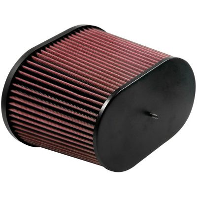 K&N Universal Oval Straight Air Filter, 3.6 in. x 1 in. FLG