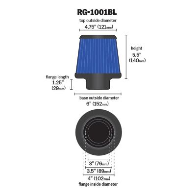 Image showing  Universal Round Air Filter, 4 in. x 1.125 in. FLG