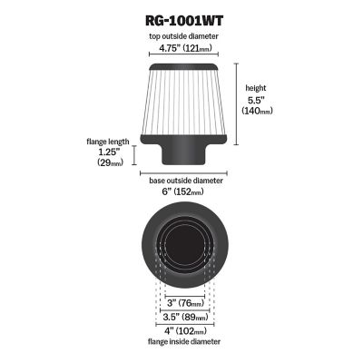 Image showing  Universal Round Air Filter, 4 in. x 1.1 in. FLG