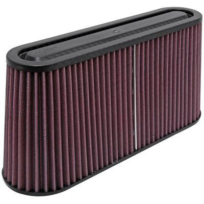 K&N Universal Carbon Fiber Oval Straight Air Filter, 1 in. FLG