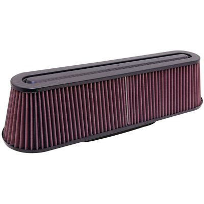 K&N Universal Air Filter Carbon Fiber Top & Base: Filter Height: 4.62 in., Flange Length: 2 in., Oval Straight