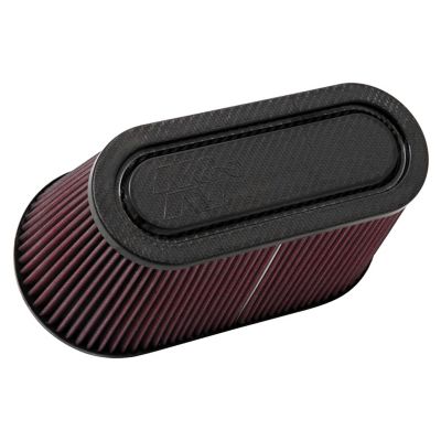 K&N 6 in. Universal Oval Straight Air Filter, 3.5 in. x 1.25 in. FLG