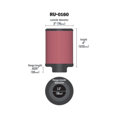 Image showing  4 in. Universal Round Air Filter, 1.5 in. x 0.625 in. FLG