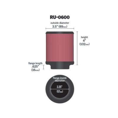 Image showing  4 in. Universal Round Air Filter, 2.25 in. x 0.625 in. FLG