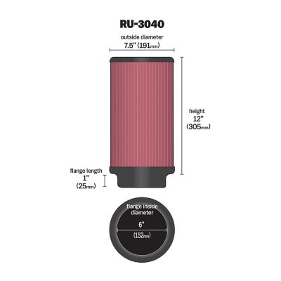 Image showing  12 in. Universal Round Air Filter, 6 in. FLG