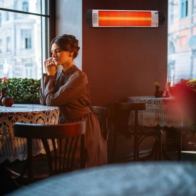 Image showing 6 th Econat 30 in. 1,500W Electric Infrared Heater with Thermostat, 161 sq. ft., 5,200 BTU, IP44