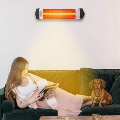 Image showing 9 th Econat 30 in. 1,500W Electric Infrared Heater with Thermostat, 161 sq. ft., 5,200 BTU, IP44