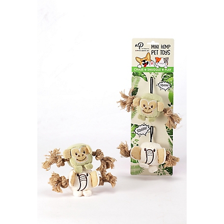 Petique Mini Hemp Chunky Monkey and Elephant Dog Toys