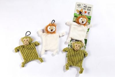 Petique Mini Flying Hemp Monkey and Lion Dog Toys