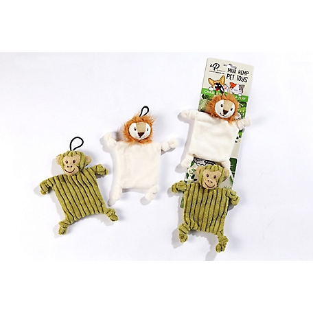 Petique Mini Flying Hemp Monkey and Lion Dog Toys