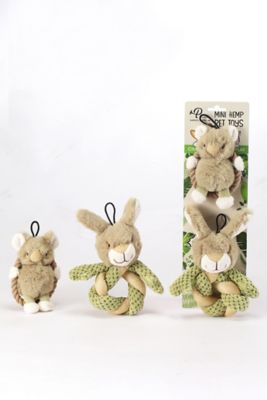 Petique Mini Hula Hemp Koala and Bunny Twist Dog Toys