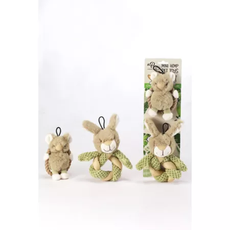 Petique Mini Hula Hemp Koala and Bunny Twist Dog Toys Dog Squeaky Toys