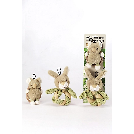 Petique Mini Hula Hemp Koala and Bunny Twist Dog Toys