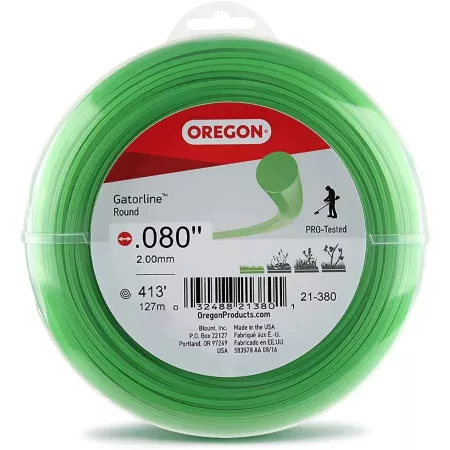 Oregon Gatorline 0.080 in Round Cutting Line 1 lb (416 ft) Bulk Donut Compatible with Stihl Dewalt Ryobi and Greenworks Trimmer Lines Spools & Blades