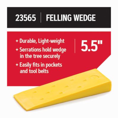 Image showing  5.5 in. Light-Weight Tree Felling Wedge, Yellow, Designed for Professional Tree Fellers