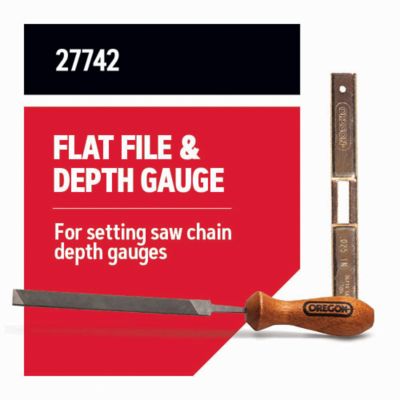 Image showing  Chainsaw Chain Depth Gauge Adjustment Tool and Flat File, for Setting Chain Depth Gauge (Raker) to 0.025 in.