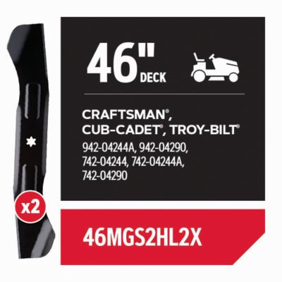 Image showing  46 in. Lawn Mower Blades for Craftsman and Cub Cadet Riding Mowers, 2-Pack