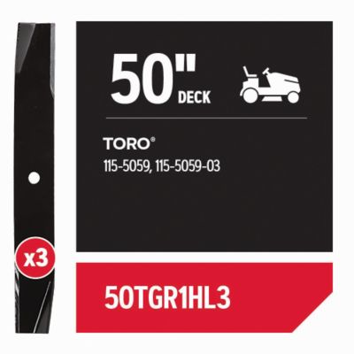 Image showing  50 in. Lawn Mower Blades for Toro and Exmark Z-Turn Mowers, 3 pk.