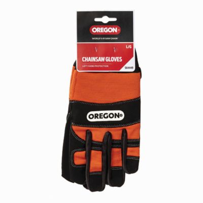 Oregon Protective Orange and Black Chainsaw Gloves