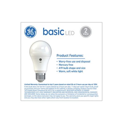 Image showing  75 Watt Equivalent 1,050-Lumen A19 General Purpose LED Light Bulbs, Soft White, 2,700K, 2-Pack