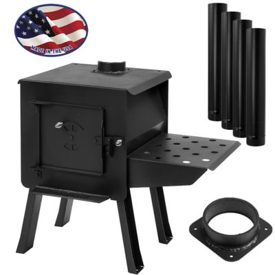 Englander Black Bear 1.9 ft. 3 Camp Stove with Pipe Kit, ESW0033