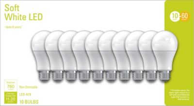 GE Soft White LED Light Bulbs, 60 Watts Replacement, A19 General Purpose Light Bulbs (10 Pack)
