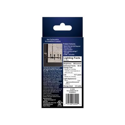 Image showing  40 Watt Equivalent 300-Lumen LED Decorative Light Bulbs, Soft White, 2-Pack