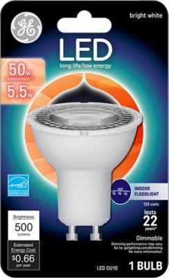 GE LED Bright White Indoor Floodlight Bulb GU10 50 Watt Replacement