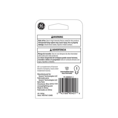 Image showing  40W 44-Lumen Incandescent Appliance Light Bulb